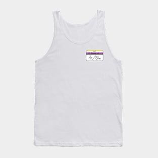 Hi my pronouns are - he she - nonbinary pride Tank Top